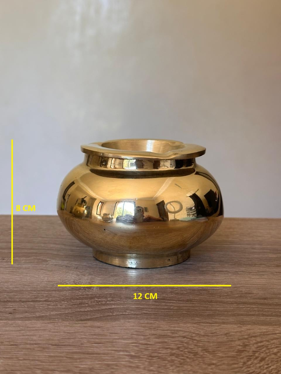 Large Handmade Brass Ashtray with a polished finish