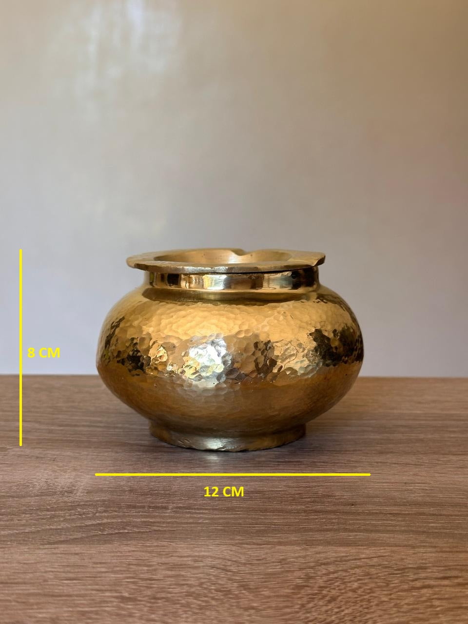 Large Handmade Hammered Brass Ashtray