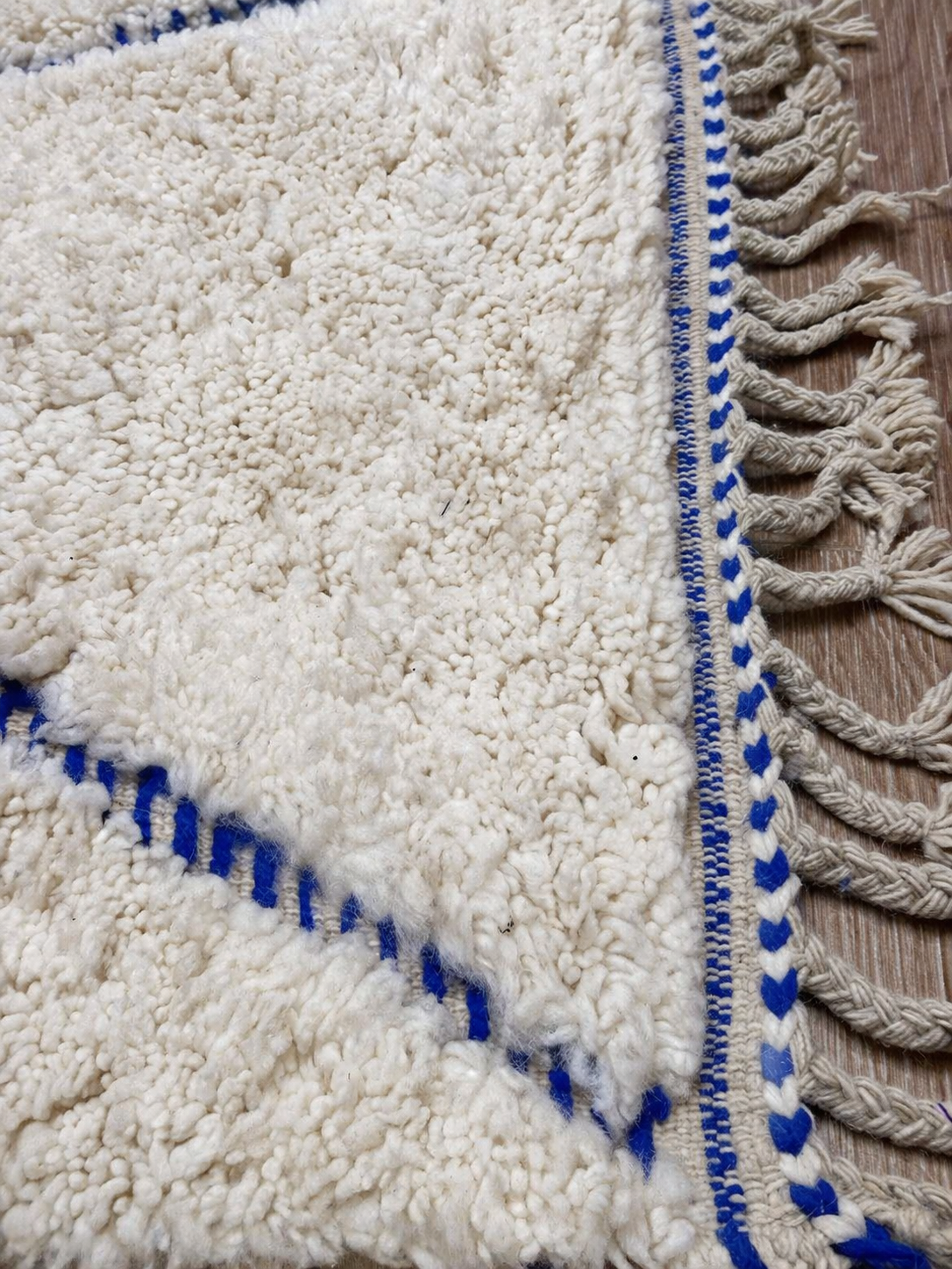 Berber Thick Wool Rug – Blue Diamond