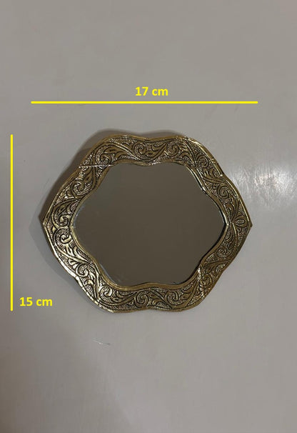 Handmade Engraved Brass Flower Wall Mirror