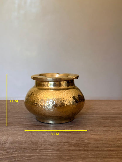 Small Handmade Hammered Brass Ashtray