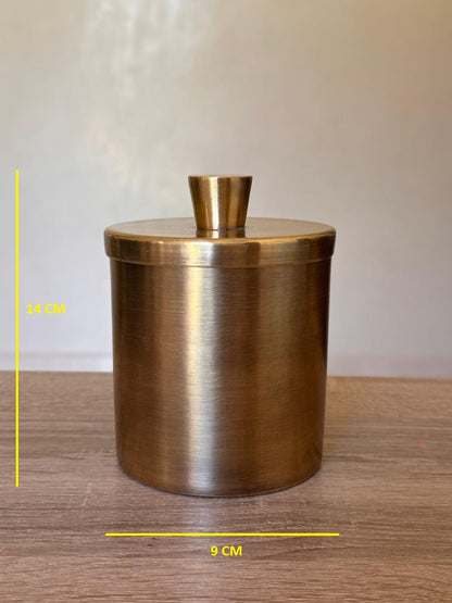 Set of 3 Handmade Brass Storage Canisters with Lids