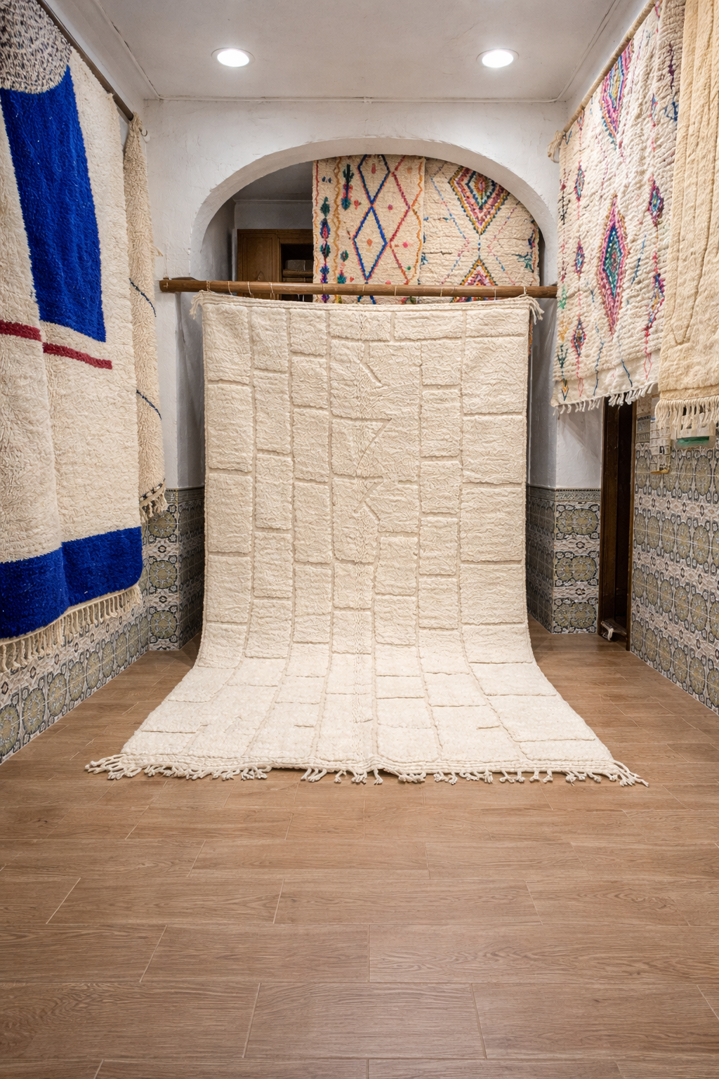 Berber Thick Wool Rug – Structured Lines