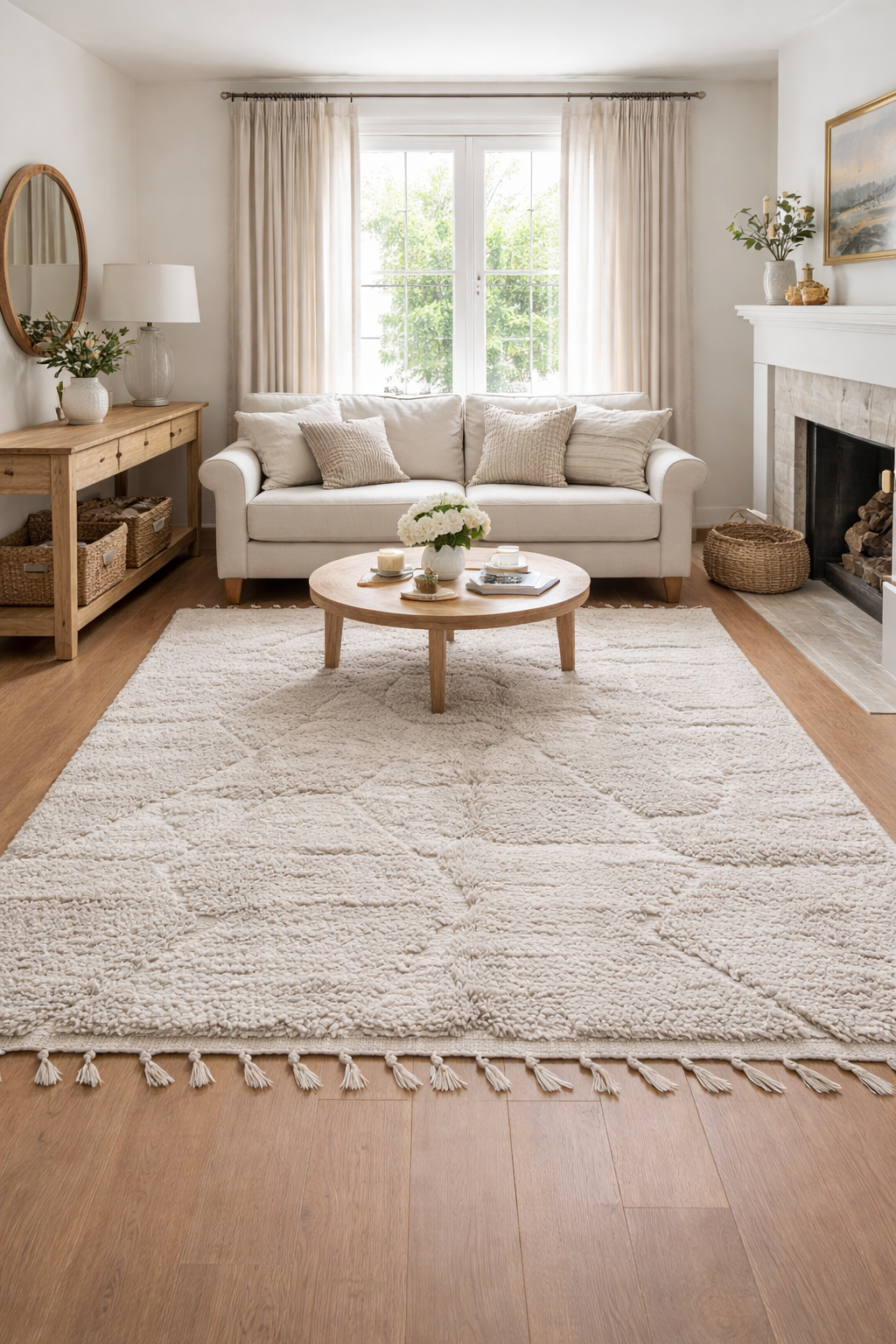 Berber Thick Wool Rug – Diamond Relief