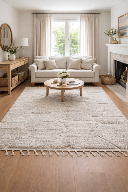 Berber Thick Wool Rug – Diamond Relief