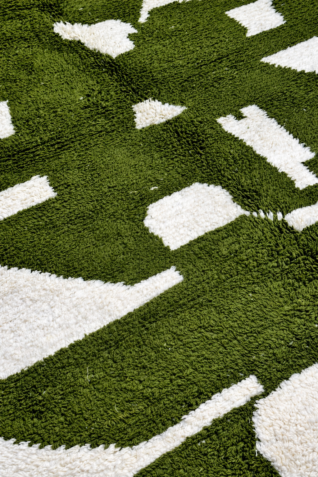 Berber Thick Wool Rug – Abstract Olive