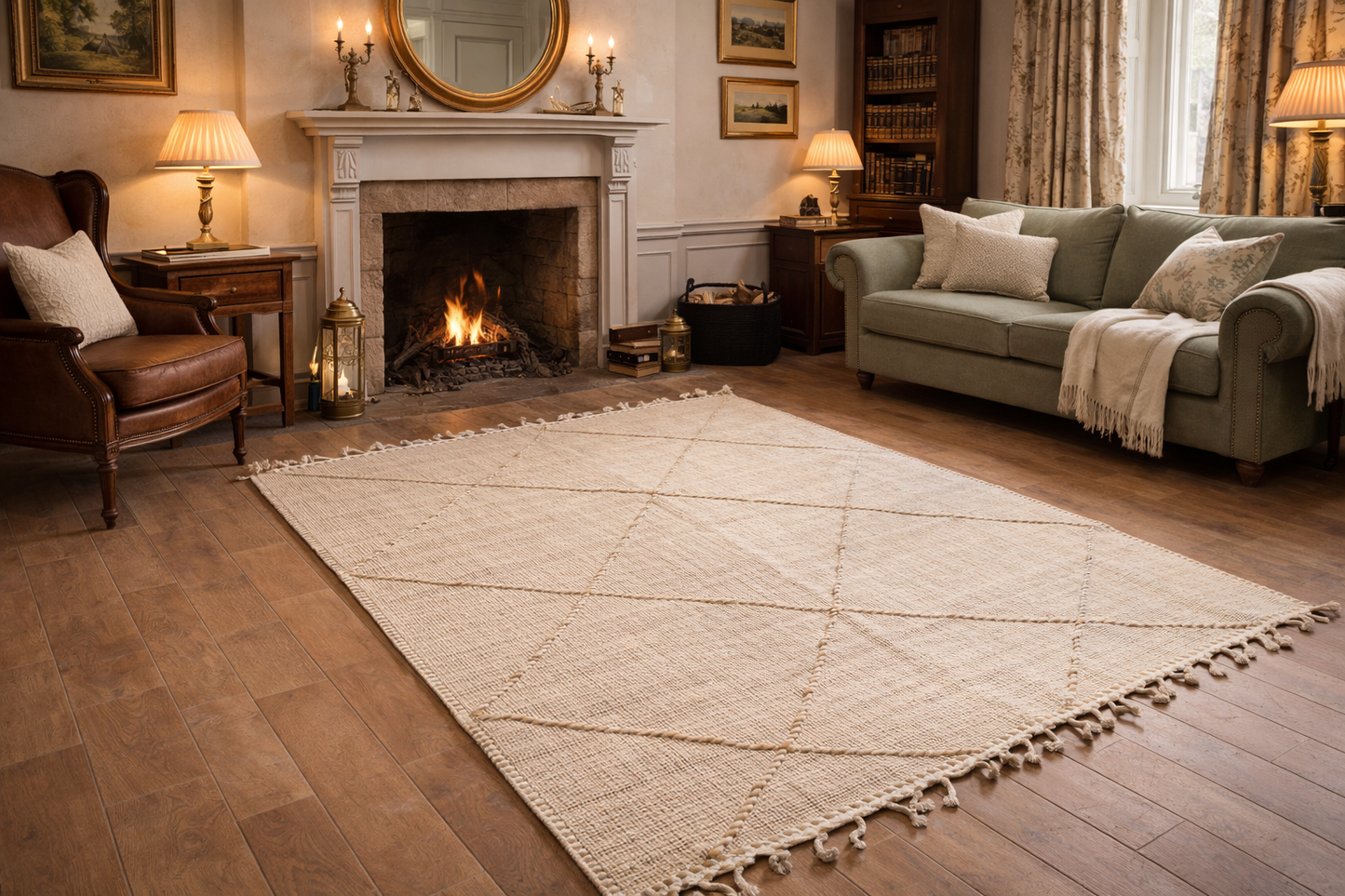 Berber Fine Wool Rug – Subtle Diamond