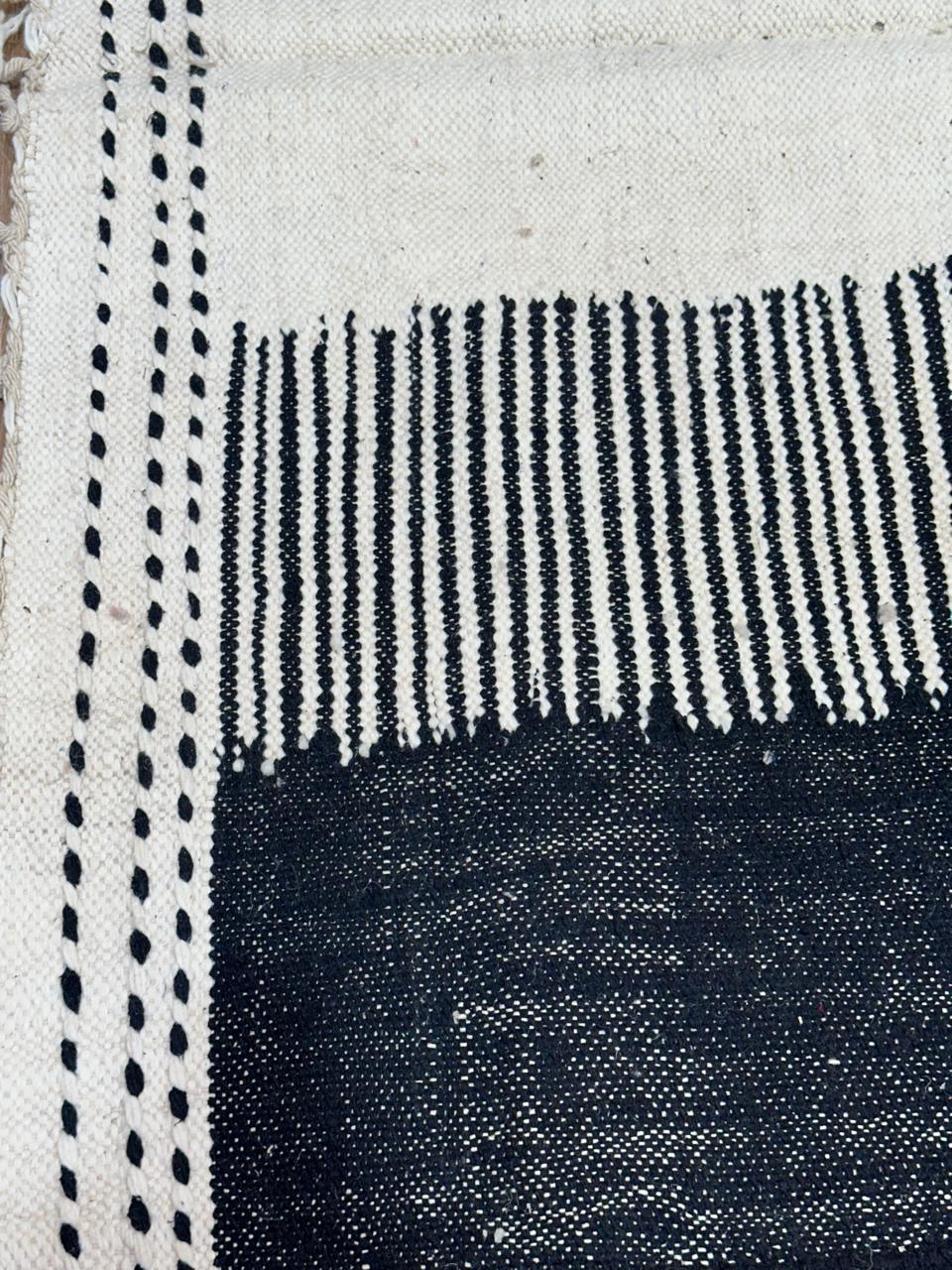 Berber Fine Wool Rug – Contrast Stripes