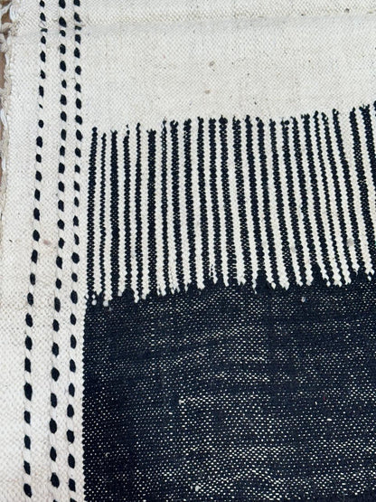 Berber Fine Wool Rug – Contrast Stripes