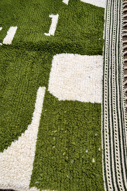 Berber Thick Wool Rug – Abstract Olive