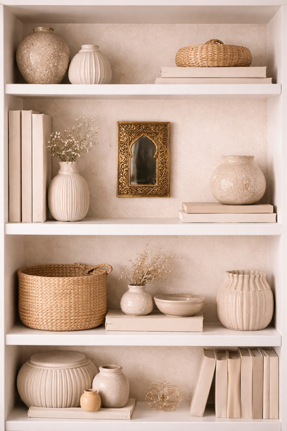 Handmade Engraved Brass Mini Wall Mirror