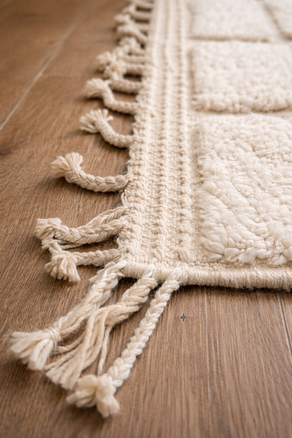 Berber Thick Wool Rug – Structured Lines