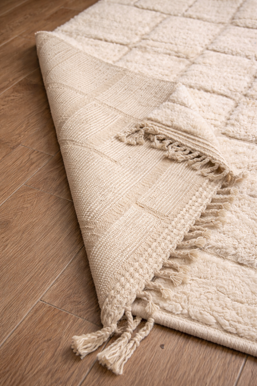 Berber Thick Wool Rug – Structured Lines