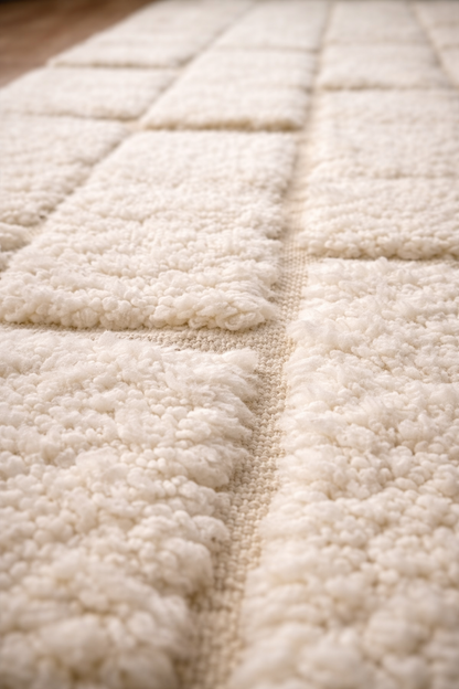 Berber Thick Wool Rug – Structured Lines