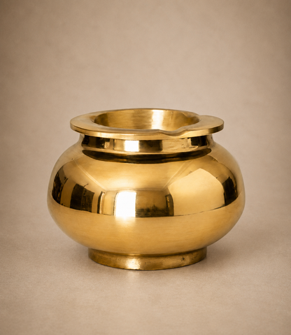 Large Handmade Brass Ashtray with a polished finish