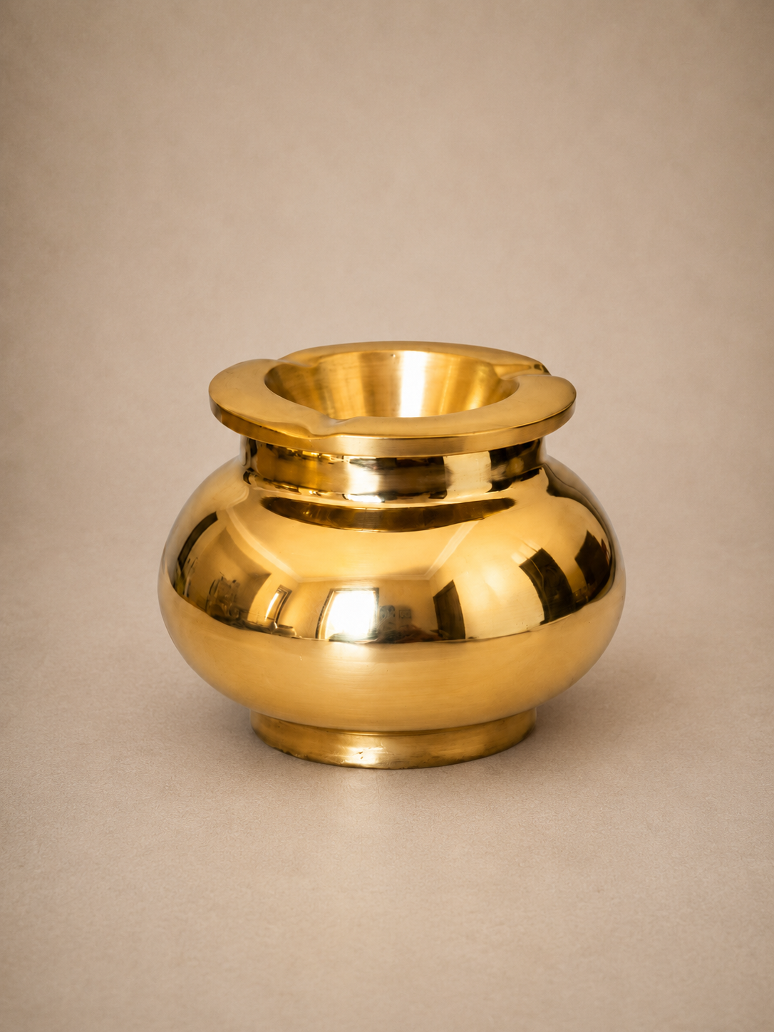 small Handmade Brass Ashtray with a polished finish