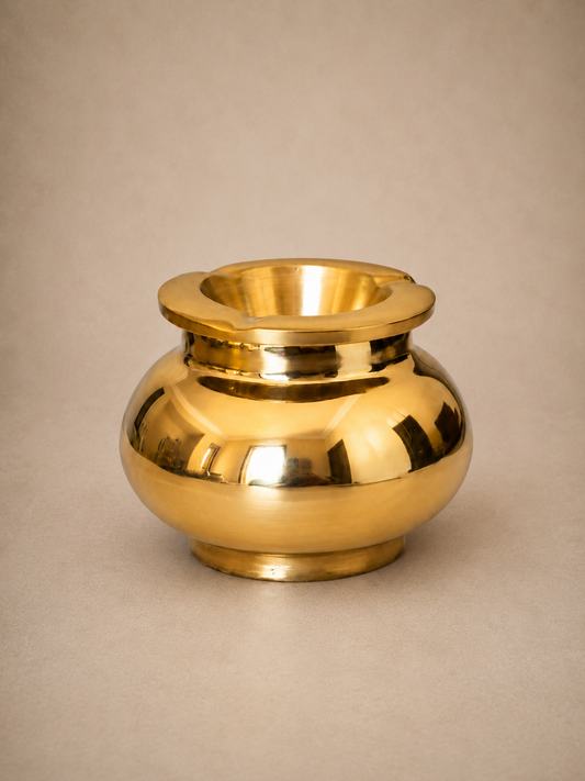 small Handmade Brass Ashtray with a polished finish