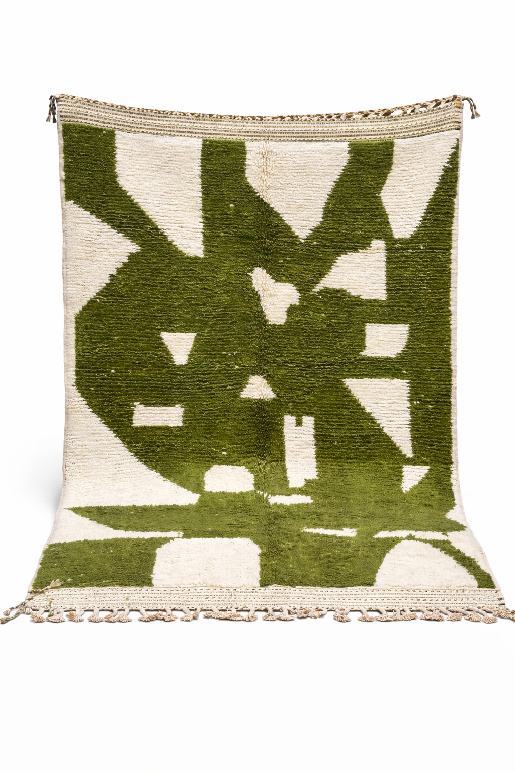 Berber Thick Wool Rug – Abstract Olive