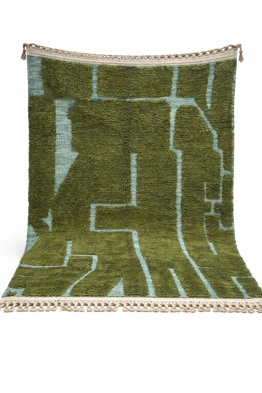 Berber Thick Wool Rug – Abstract Forest