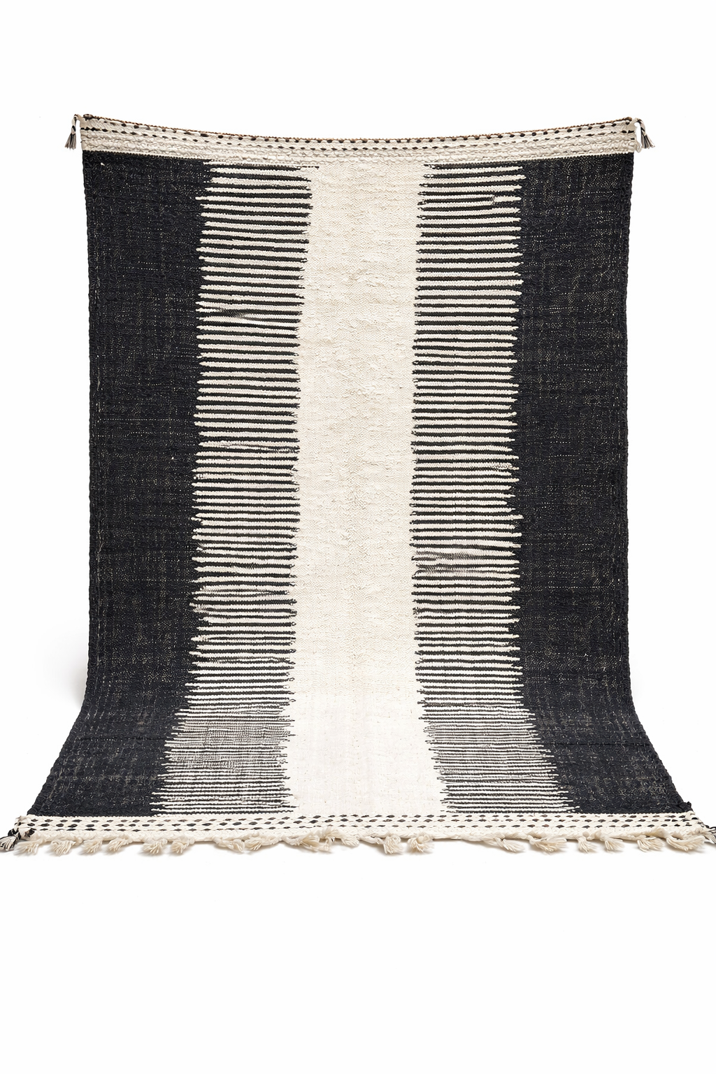 Berber Fine Wool Rug – Contrast Stripes