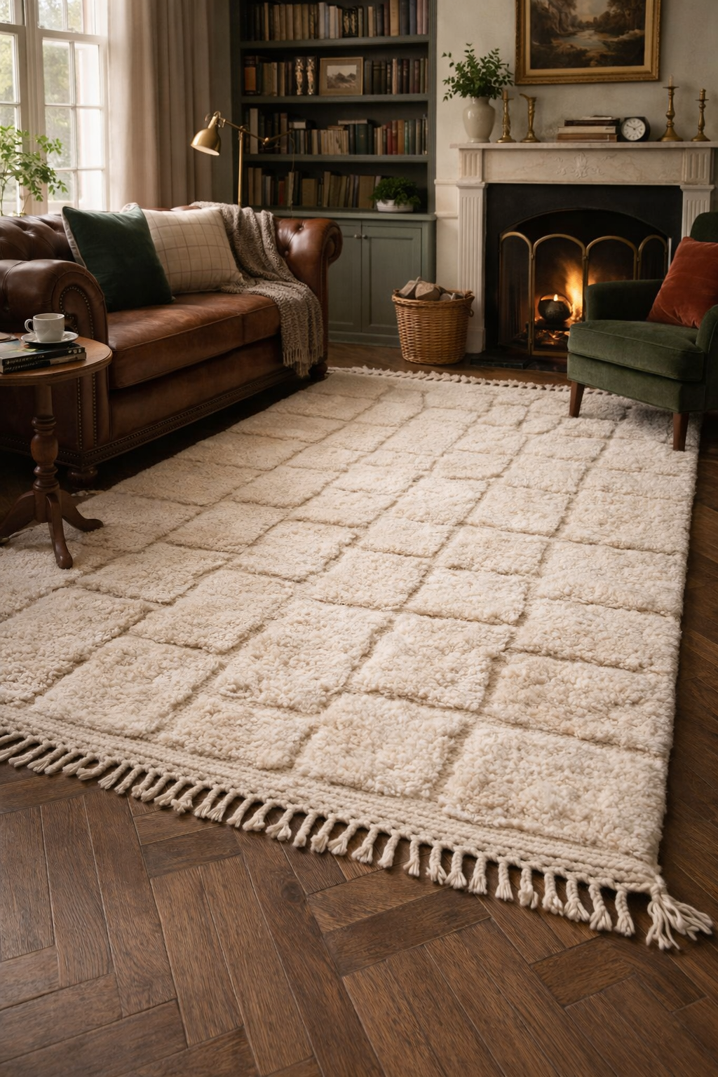 Berber Thick Wool Rug – Structured Lines