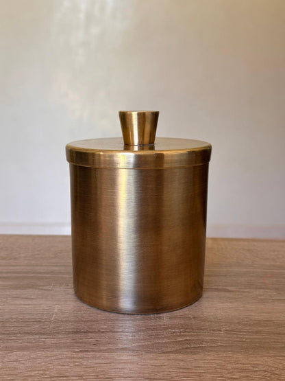 Set of 3 Handmade Brass Storage Canisters with Lids