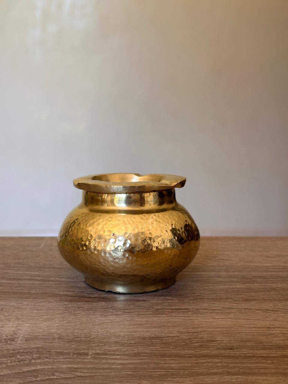 Small Handmade Hammered Brass Ashtray