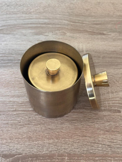 Set of 3 Handmade Brass Storage Canisters with Lids
