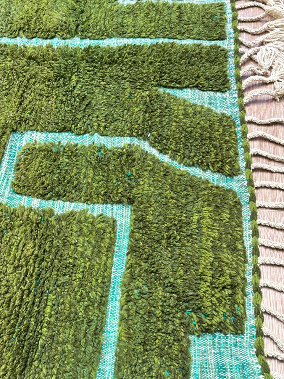 Berber Thick Wool Rug – Abstract Forest