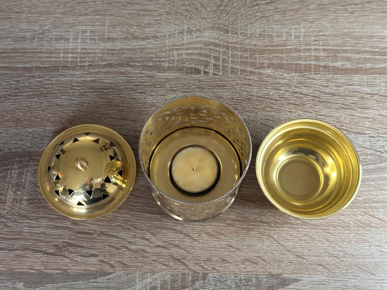 Handmade Brass 3-in-1 Aroma Diffuser & Candle Holder